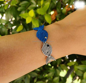 Beau mélange de fil mélange pierre Macramé Bracelet avec petites perles bijoux réglables pour cadeau de la Saint-Valentin et cadeau de jour de l'amitié - Product Image 2