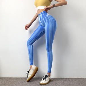 Leggings décontractés pour femmes, tie-dye et couleur unie, taille élastique, pantalons de sport, tailles américaines - Product Image 3