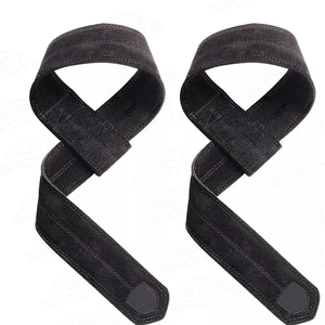 Sangles de musculation en cuir avec logo personnalisé pour la musculation, souples, pliables, robustes, réglables, antidérapantes sur la paume - Product Image 2