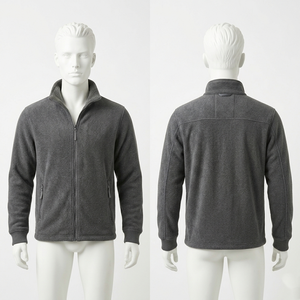 Veste polaire de travail épaisse 340 GSM en polyester doux anti-boulochage bleu marine avec logo personnalisé pour l'hiver, la randonnée et le camping - Product Image 5