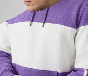 Ensemble de survêtement décontracté pour homme, imprimé color block violet, 2-en-1, à capuche, manches longues, respirant, en polyester/coton - Product Image 6