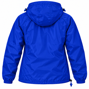 Royal Blue <b>Women</b> Hooded Anorak <b>Windbreaker</b> <b>Jacket</b> Half Zip Pullover Embroidered Crest Lightweight Outdoor <b>Jacket</b> with Front - Product Image 4