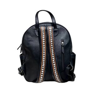 Mochila Unisex de Cuero Genuino con Diseño a Cuadros de Ajedrez, Estilo Bohemio Vintage, Hecha a Mano, con Protección RFID, Cierre de Cremallera, Ecológica, para Viajes - Product Image 3