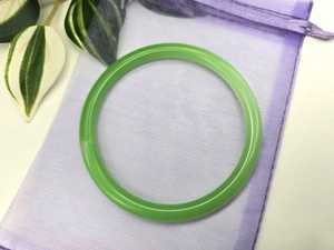Handmade Green Resin <b>Bangle</b> Round Tubular Slim Stackable Cuff Bracelet Jewelry Resin Craft Mint <b>Jade</b> Translucent - Product Image 1