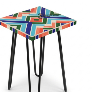 Luxury Blue Bone Inlay <b>Stools</b> <b>Table</b> – Artisan Handmade Statement Side <b>Table</b> Ottomans - Product Image 5