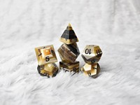 Ensemble de dés en corne de buffle blanc authentique, forme naturelle, poli, 7 pièces, DND, écologique, fait main, religieux, moderne, pour table