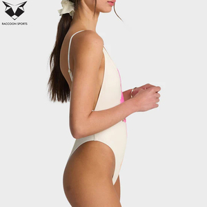 Bikinis de una pieza sublimados de corte alto con cuello en V, cómodos y fáciles de usar, de primera calidad, nueva tendencia, con corte automatizado. - Product Image 3