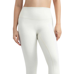 <b>White</b> High Waist Leggings Women Stretch Yoga Pants Seamless Look Workout Tights for Gym Pilates - Product Image 4