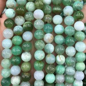 ลูกปัดหินคริสโซเพรสธรรมชาติทรงกลมสีเขียวสำหรับทำเครื่องประดับ DIY งานฝีมือ - Product Image 4