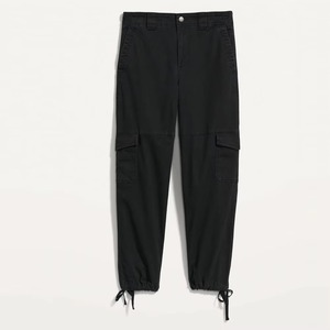 Nouveauté : Pantalon cargo femme uni taille basse, coupe ample, style streetwear, avec poches latérales et logo décoratif - Product Image 4