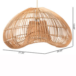 Sustainable <b>Rattan</b> Lampshade Handmade Woven <b>Pendant</b> Light Cover for Eco Home Hotel Light for Cafe Hotel Home Decor - Product Image 1