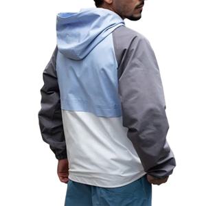 เสื้อผ้ากีฬา OEM แบบมีฮู้ด สไตล์เกาหลี ตกแต่งด้วยผ้าแบบ Patchwork ชุดแจ็คเก็ตและกางเกงสตรีทแวร์ ฮิปฮอป แฟชั่นโอเวอร์ไซส์ ผ้าไนลอน - Product Image 3