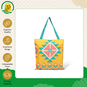 Superior Quality Made in India Wholesale Bohemian Style Promotional Cotton Canvas Shopping Mesh <b>Bags</b> with Shoulder Carry Handle - Product Image 3