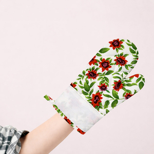 Floral Print Oven mitts with printed style Good Quality Beautiful Latest Design Oven Mitt For Oven Use at Lowest Price. - Product Image 2
