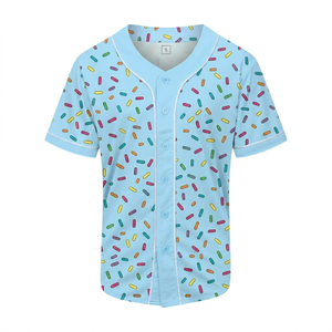 เสื้อเบสบอลซอฟต์บอลแขนสั้นพิมพ์ลายตามสั่งคุณภาพสูง 100% โพลีเอสเตอร์ ไอซ์ สำหรับงานดีไซน์แบบหยดน้ำ - Product Image 4