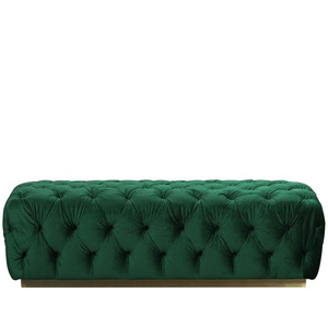 Canapé de salon de luxe de style européen français en tissu avec base en métal et ottoman en tissu - Product Image 6