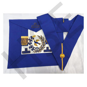 Conjunto de Mandil y Collar Masónico de Piel de Cordero para Gran Oficial – Estilo UGLE - Product Image 1