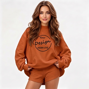 Sudadera de Cuello Alto para Mujer, de Alta Calidad, 100% Algodón, Oversize, con Hombros Caídos y Manga Larga, Personalizable con su Logotipo, para Invierno - Product Image 1