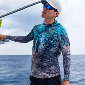 Sweat à capuche de pêche pour la pêche en bord de mer UPF50 Imprimé Imperméable Coupe-vent Respirant 100% - Product Image 6