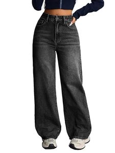 Jeans Anchos de Cintura Alta Elásticos de Mezclilla para Mujer - Product Image 4