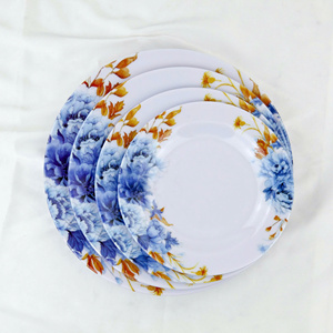 Juego de Vajilla de Melamina, 4 Platos Planos Duraderos, 1 Tazón para Arroz, Diseño Moderno, Apto para Alimentos, No Tóxico, Apto para Lavavajillas/Microondas, para Fiestas - Product Image 4