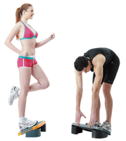 Plateforme d'exercice aérobique ALLWINWIN AES01 - Barre de pompes, planche d'équilibre, plateforme d'étirement, stepper de fitness