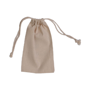 Sac à cordon en coton biologique 100 % de marque MGI, avec bande côtelée, petite pochette pliable légère pour un transport facile et pratique, idéal pour les cadeaux. - Product Image 1
