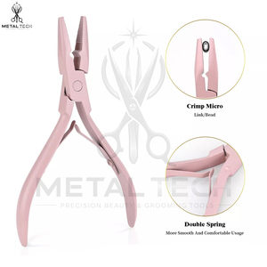 High Quality Micro Links Beads Rings Feather Crimp Plier Hair Extension <b>Tools</b> Double Rubber Handle Grip Easy Use Extension Plier - Product Image 4