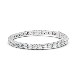 White <b>Gold</b> Tennis Bracelet Round Brilliant Cut Diamond Style <b>Bangle</b> Rhodium Plated Luxury Jewelry for Women - Product Image 2