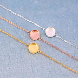 Pulsera de Cadena con Bisel en Blanco de Plata 925 Maciza y Oro de 18k de 10mm, Hecha a Mano de Alta Calidad, para Joyería DIY con Resina y Recuerdos - Product Image 3