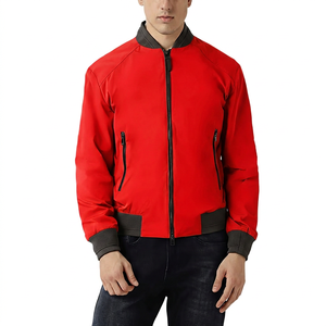 <b>Men's</b> Solid Color <b>Jacket</b> Polyester Windproof Stand Collar Zipper Closure Casual Autumn Wear - Product Image 3