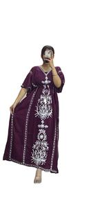 COTON LONG CAFTAN STYLE INDIEN KIMONO LONG BREEZY BOHEMIEN COULEUR SOLIDE CAFTAN BEACH WEAR CASUAL KIMONO - Product Image 2