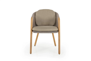 Ensemble de salle à manger de jardin haut de gamme avec table en teck et chaises en rotin tressé - Product Image 3
