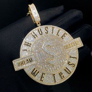 จี้เพชรน้ำแข็ง Dream Chasers เงินแท้ 925 ชุบทอง 18K ประดับคริสตัลหรูหรา สไตล์ Unisex - Product Image 6