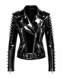 Punk Style Men's <b>Leather</b> Motorcycle <b>Jacket</b> With Studs Zipper Turn-down Collar Regular Sleeve Plus Size Autumn <b>Winter</b> - Product Image 1