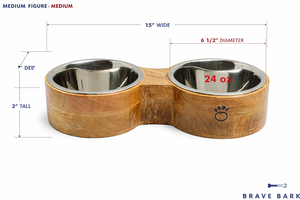 Comedero Doble Premium Brave Bark Figure 8 para Perros y Gatos con 2 Insertos de Acero Inoxidable, Ideal para Comida y Agua - Product Image 5