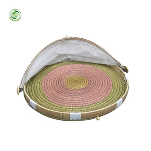 Couvre-plat en paille tressée avec motif vert, articles de cuisine et décoration de table, vente en gros, écologique, fabriqué au Vietnam - Product Image 5