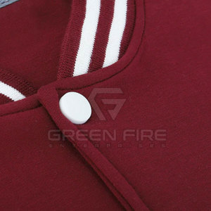 New Design Stand Collar Letterman Winter Jacket for Men Long Sleeves <b>Covered</b> <b>Button</b> Front Logo Windproof & Breathable - Product Image 6