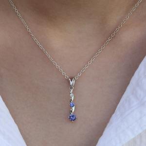Collier pendentif en tanzanite naturelle, bijou de naissance de décembre pour femme, pierre précieuse bleue, cadeau élégant - Product Image 4