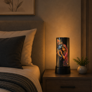 Radha Krishna LED Night Lamp Spiritual Acrylic Table <b>Light</b> Decorative Bedside USB <b>Touch</b> Janmashtami Diwali Gift Home Temple - Product Image 4