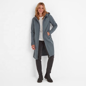 Chaqueta Larga con Capucha para Mujer, Cortavientos, Manga Larga, Color Sólido, Abrigo de Poliéster con Cierre de Cremallera, Ropa de Otoño - Product Image 2