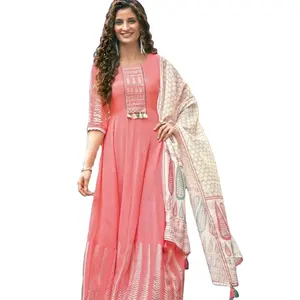 Новый дизайн, индийский пакистанский вышитый S M L XL размер Kurtis для женщин в Индии, модная коллекция 2023 для девочек