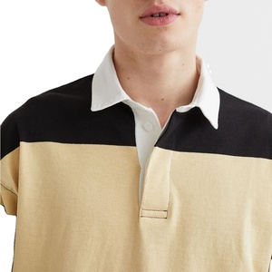 Mens <b>Shirts</b> Navy Tipped Sleeve Polo <b>Shirt</b> with Color Stripes on Cuff and <b>Collar</b> Stylish <b>T</b>-<b>shirts</b> for Men Wholesale Price 2027 - Product Image 3