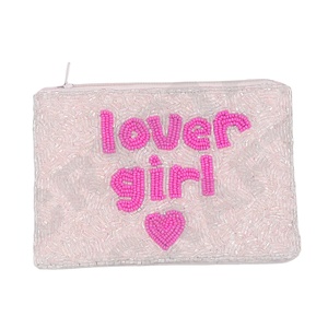 Monedero con cuentas de semillas de corazón para chica amante, hermoso monedero con cuentas personalizado, monedero para mujer, monedero de moda con - Product Image 1