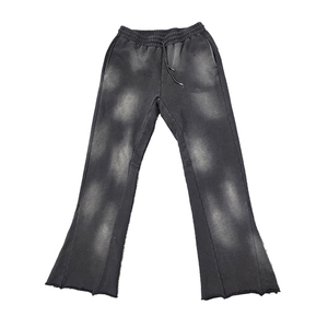 2026 Wholesale Custom Oversized Flare <b>Hip</b> Hop Casual Cotton Color Men Flare Pants Factory Manufacture - Product Image 1