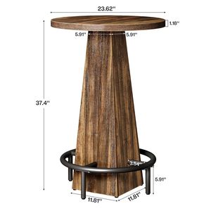 Tavolo da Bar Circolare a Altezza Bancone per Sala da Pranzo e Tavolino da Caffè - Product Image 6