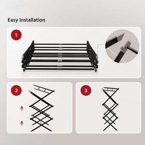 Expandable Heavy Duty Space Saving Ladder Shelf Drying <b>Rack</b> Pre-Assembled Asian Style Metal for Desktop Indoor Use - Product Image 2