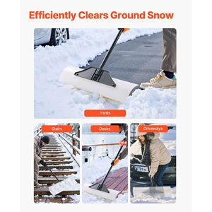 Pala Spazzaneve in Acciaio da 30 Pollici con Impugnatura Ergonomica e Lama in HDPE per la Rimozione della Neve Invernale - Product Image 2