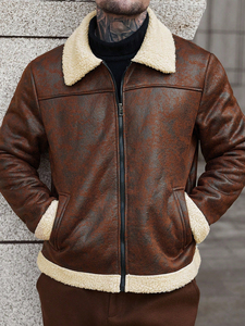 Veste en cuir slim pour homme, best-seller, design personnalisé, taille sur mesure, tissu polaire enduit, logo sur le devant, prix avantageux - Product Image 3