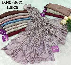 คอลเลคชั่นผ้าคลุมศีรษะและผ้าพันคอชีฟองพรีเมียมประกายระยิบระยับ - ผ้าคลุมศีรษะประดับด้วยคริสตัลหรูหราสำหรับโอกาสพิเศษและสวมใส่ในชีวิตประจำวันอย่างสุภาพ - Product Image 1